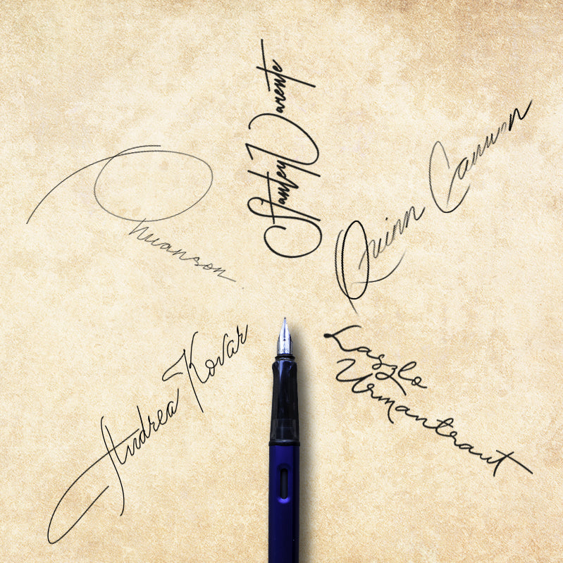 Image of beautiful signature samples like those in the Create a Signature You Love guidebook